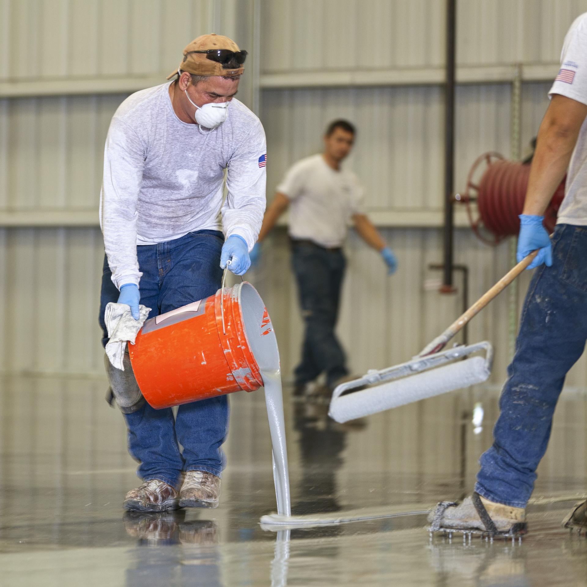 Quartz broadcast epoxy floor texture